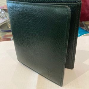 Louis Vuitton Dk. Green Bi-Fold Leather Sm Wallet